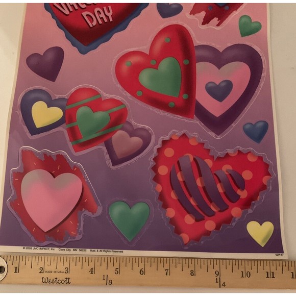 Valentine's Day Window Clings Hearts Love Teddy Bears Candy Cupid Honey 2003 - Picture 11 of 12